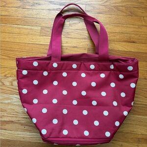 Insulated Polka Dot Tote Bag